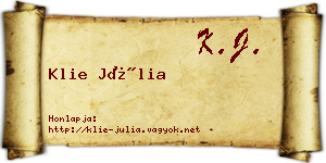 Klie Júlia névjegykártya